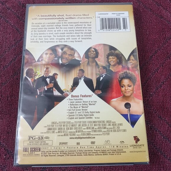 Tyler Perry's Why Did I Get Married -2007 -Rated PG/13 -W/Slipcover- DVD -New - Picture 4 of 4